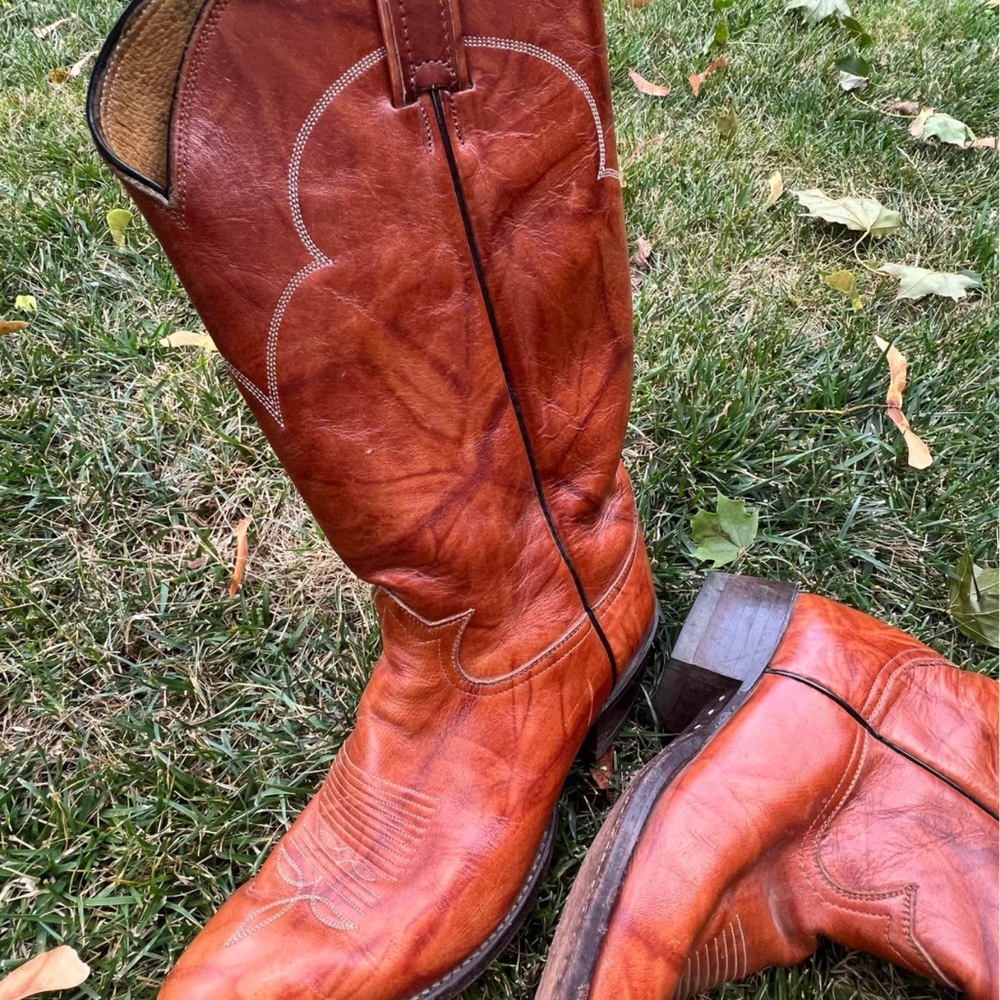 Tony Lama Chestnut Authentic Western Boots SZ 9D